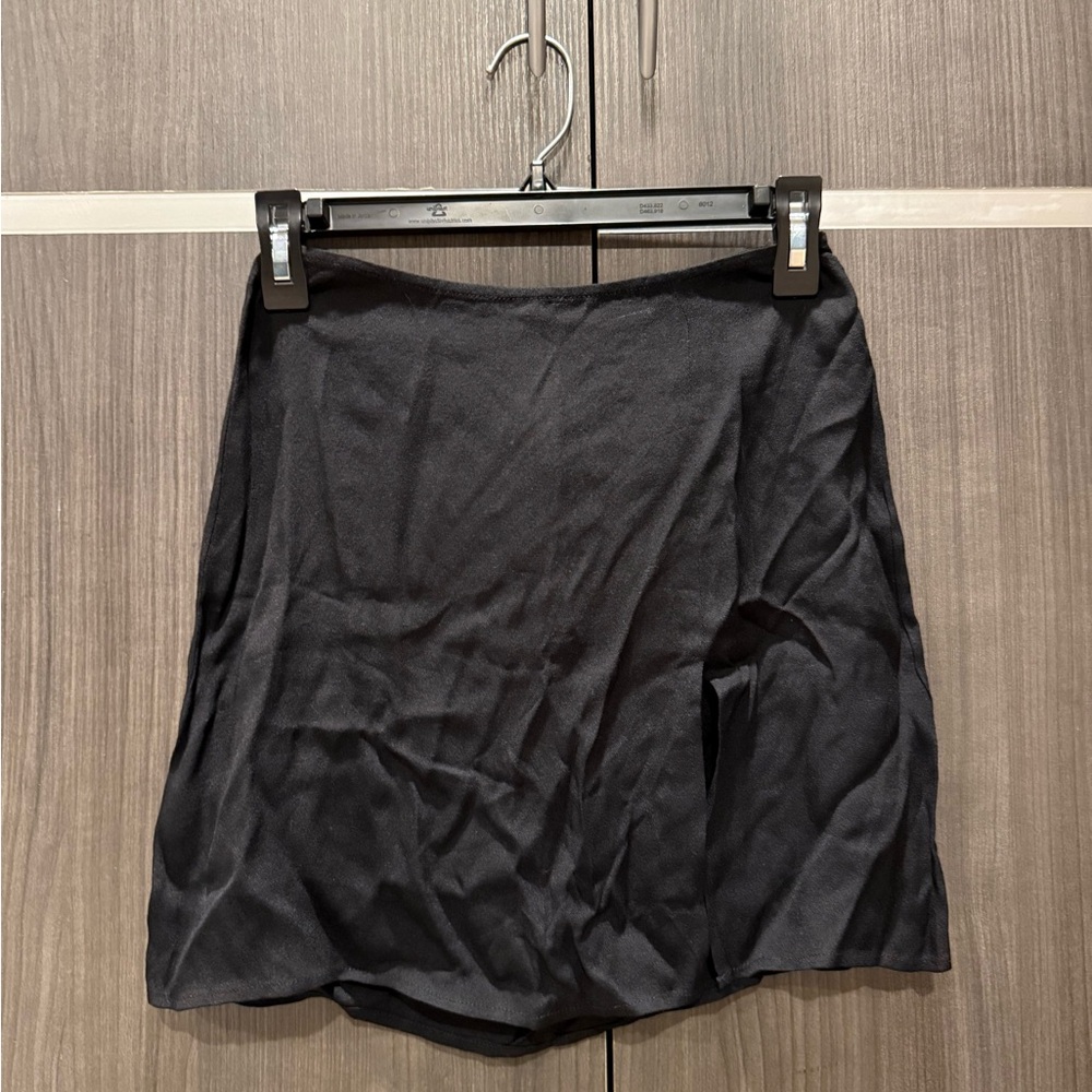 Reformation Black Mini Slip Skirt for Night Out